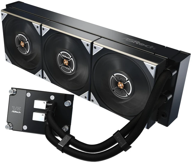Alt view image 3 of 5 - ASRock WS TR 360D Workstation Liquid CPU Cooler, Dual-Pump Redundancy, 38mm Radiator, AMD Threadripper TR5/sTR5, Aerospace LCP Fans, 0dB Silent, 6-Year Warranty