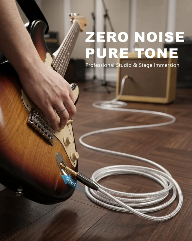 Alt view image 2 of 5 - ZVOIYKM Professional Series Instrument Cable, Audiophile Guitar Cable 10ft