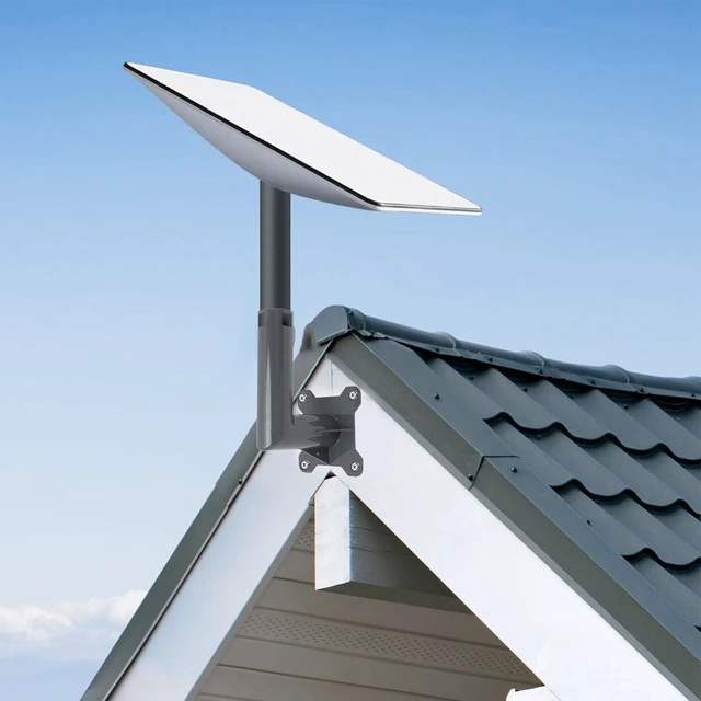 Alt view image 2 of 5 - Hamwesh Mount, Satellite Dish Mount with Mounting Adapter and Screws for Roof Wall Eave Installation