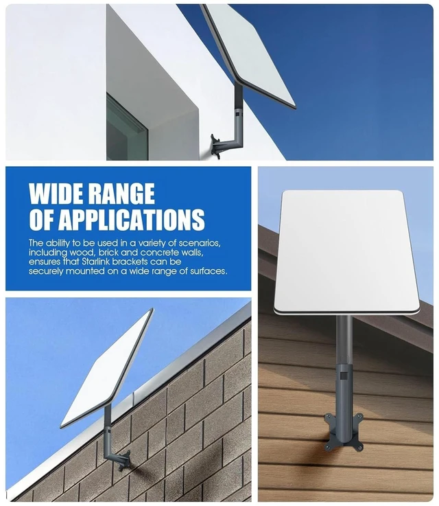 Alt view image 3 of 5 - Hamwesh Mount, Satellite Dish Mount with Mounting Adapter and Screws for Roof Wall Eave Installation