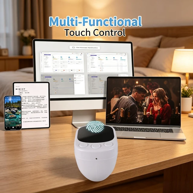 Alt view image 4 of 5 - Ring Type Air Mouse, Bluetooth 5.4, Touch Screen, Compatible with iOS/Android/Smartphones/Tablets, Ergonomic, 0.4oz (12.5g), Lightweight, Remote Control, Multi-Function, For Home / Commuting (white)