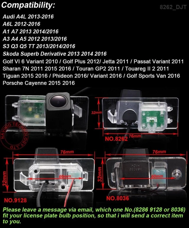 Alt view image 3 of 5 - Super Pro HD Waterproof Car Rear View Backup License Plate Light Camera Night Vision, Replacement for Phideon 2016/Variant 2016/Golf Sports Van 2016 Porsche Cayenne