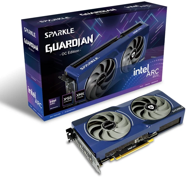 Main image of Sparkle Intel Arc B570 Guardian OC Graphics Card, 10GB GDDR6, Torn Cooling 2.0, Axial Fan, Breathing Light, Metal Backplate, SB570G-10GOC