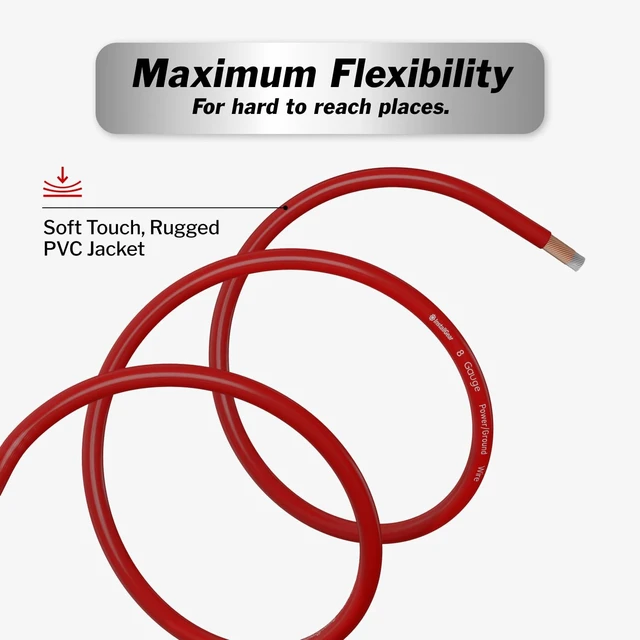 Alt view image 5 of 5 - InstallGear 100ft 14 Gauge OFC Copper Speaker Wire - Red Primary Cable for Car Audio, Home Theater, and Outdoor Use - Flexible PVC Jacket - Easy Polarity ID - Radio and Stereo