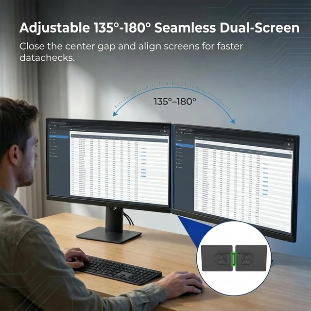 Alt view image 3 of 5 - 2-Pack Universal Magnetic Monitor Connection Bracket Compatible with All Computer Monitors Curved and Flat Screen Adjustable Magnetic Monitor Alignment Tool with Strong Adhesive