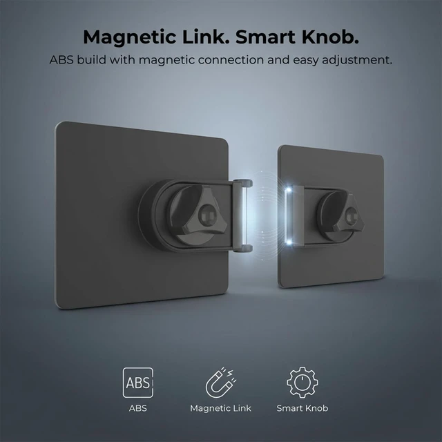 Alt view image 4 of 5 - 2-Pack Universal Magnetic Monitor Connection Bracket Compatible with All Computer Monitors Curved and Flat Screen Adjustable Magnetic Monitor Alignment Tool with Strong Adhesive