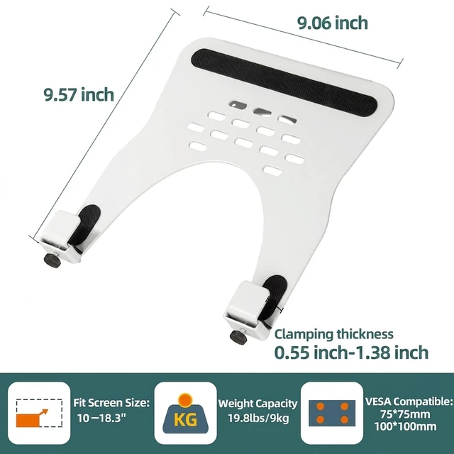Alt view image 2 of 5 - HILLPORT Laptop Tray Mount, VESA Monitor Arm Plate, 10-18.3", 19.8 lbs