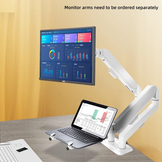 Alt view image 4 of 5 - HILLPORT Laptop Tray Mount, VESA Monitor Arm Plate, 10-18.3", 19.8 lbs