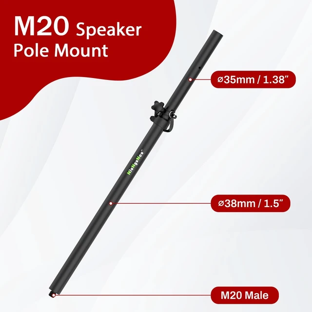 Alt view image 2 of 5 - NiuNyuNeu Set of 2 Subwoofer Speaker Poles 30"-48" Fit Subs with M20 Mount