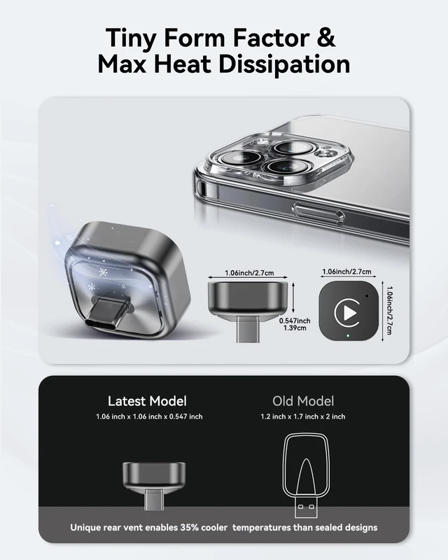 Alt view image 5 of 5 - Spedal 2nd Gen Wireless CarPlay Adapter USB C