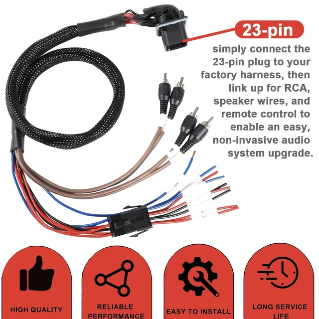 Alt view image 4 of 5 - mooncar for RZR Pro Series Ride Command Add an Amp w/Front & Rear RCA Outputs, Remote Wire and Speaker Wire,RCA Output Harness Cable for Polaris RZR Pro R, Turbo R and Pro XP