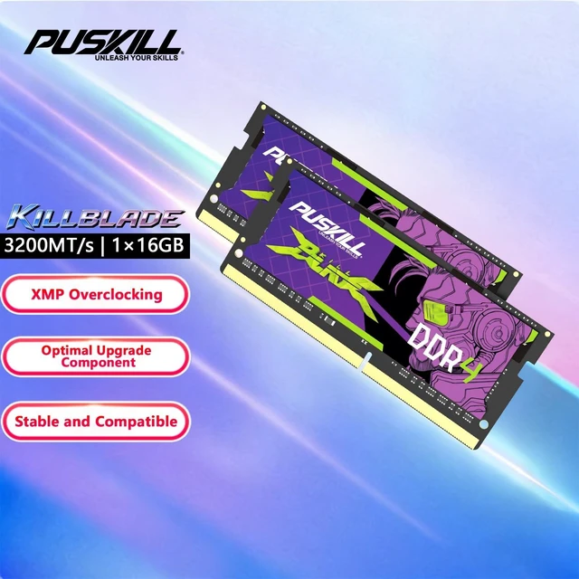 Alt view image 3 of 5 - PUSKILL 16GB DDR4 3200MHz RAM (1x16GB) SODIMM CL22 Laptop