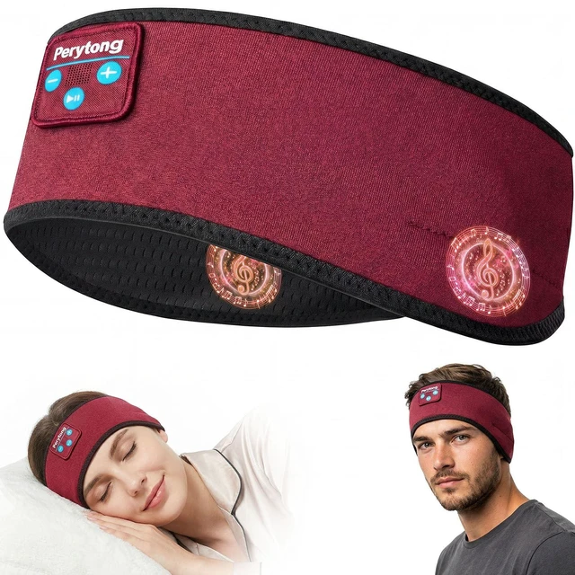Main image of Perytong Bluetooth Headband for Sleeping & Sports, 2-in-1 Sleep Earbuds Alternative with Sweat-Resistant Material, Long-Lasting Battery, Comfortable Headphones for Side Sleeper, Insomnia Aid, Workout