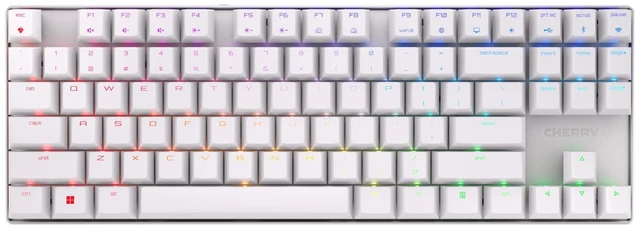 Main image of Cherry MX 8.2 TKL Wireless, Tenkeyless Mechanical Gaming Keyboard, Bluetooth, 2.4 GHz & Wired Mode, Multi-Device, Rechargeable, MX2A Blue Switches, White