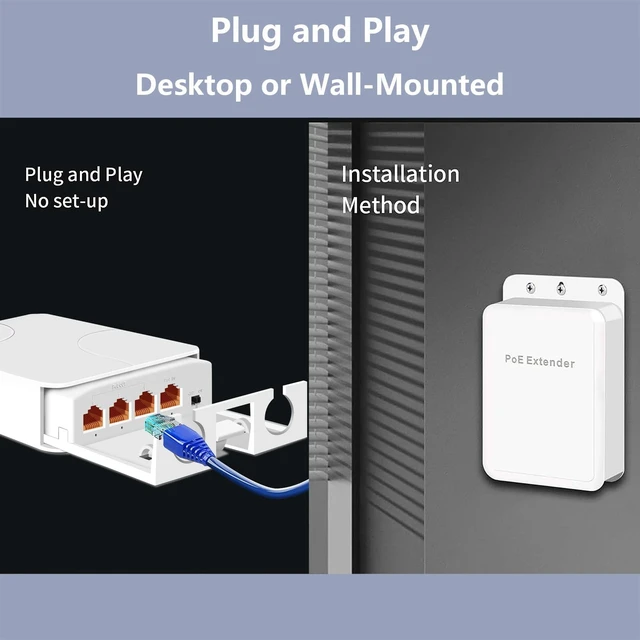 Alt view image 3 of 4 - Ztyuav 4 Port Outdoor 2.5Gbps PoE Extender 1 in 3 Out-IEEE 802.3af/at, 90W in 30W Out Waterproof PoE Repeater with 100/1000/2500Mbps, Vlan, PD Auto-Detection, Extend to 100m, Wall Mount Plug & Play