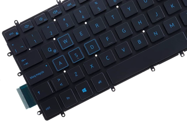 Alt view image 4 of 5 - LeFix Laptop Keyboard,Latin LA Spanish,Blue Backlit Keyboard for Dell G3 15 3500,G3 15 3579,G3 15 3590,G3 17 3779, G5 15 5500,G5 15 5587,G5 15 5590,G7 7590,G7 7588,G7 7790 Series Gaming