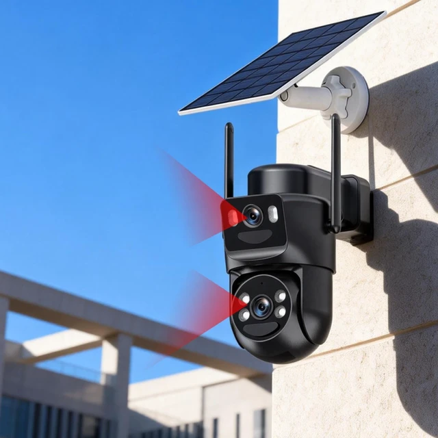 Alt view image 5 of 5 - BEENOCAM 4K Dual Lens Solar Security Cameras Wireless Outdoor, 2 Cam-Kit