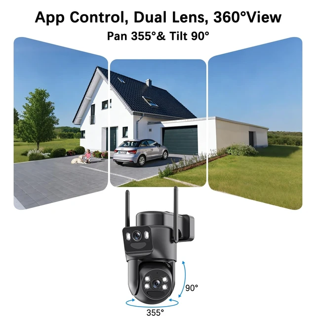 Alt view image 4 of 5 - BEENOCAM 4K Dual Lens Solar Security Cameras Wireless Outdoor, 2 Cam-Kit