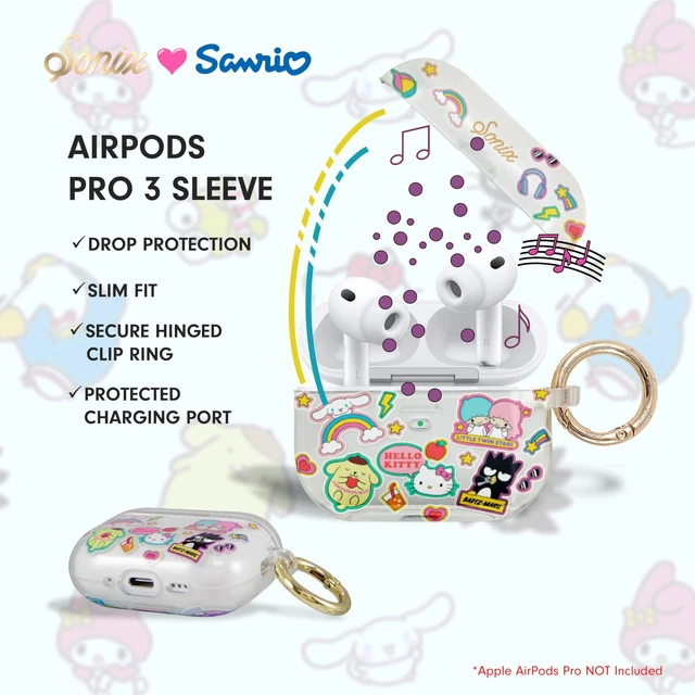 Alt view image 4 of 5 - Sonix x Sanrio AirPods Pro 3 Protective Case - Hard Shell Cover with Luxe Keychain Clip - Compatible with 3rd Generation AirPods Pro ^^ Hello Kitty Stickers