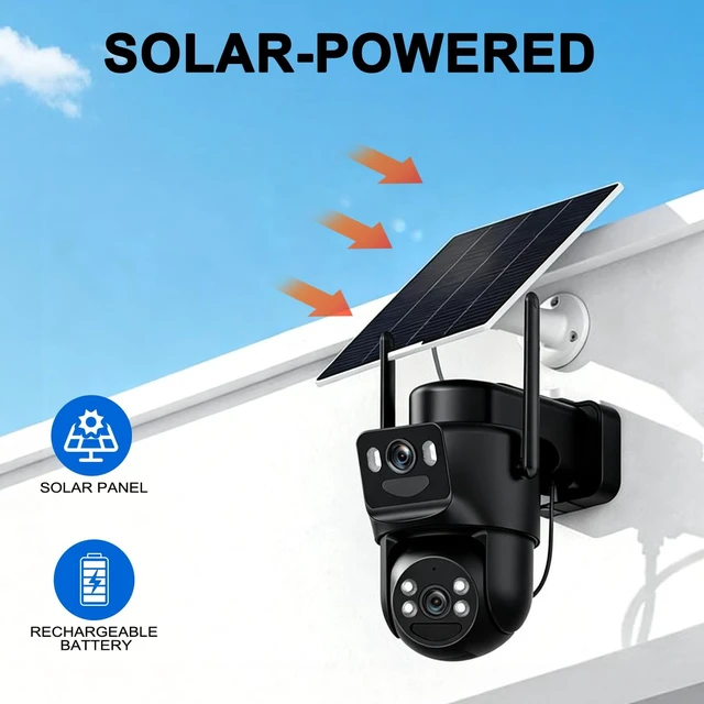 Alt view image 2 of 5 - BEENOCAM 4K Dual Lens Solar Security Cameras Wireless Outdoor, 2 Cam-Kit