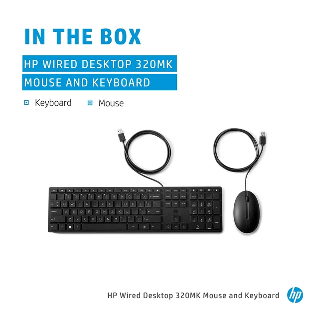 Alt view image 4 of 5 - HP 320MK Wired Desktop Mouse and Keyboard Combo (9SR36AA)