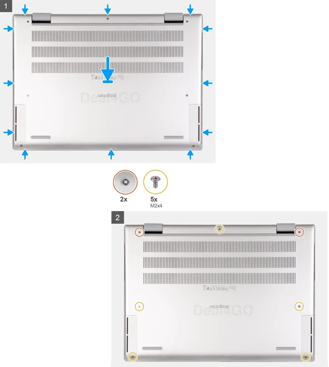 Alt view image 3 of 5 - Deal4GO Bottom Base Cover Lower Case w/Rubber Feet 6162H 06162H Replacement for Dell Inspiron 14 Plus 7420 2022 with RTX 3050