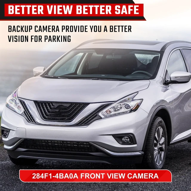 Alt view image 5 of 5 - Front View Camera Bumper Grille Camera OE: 284F1-4BA0A 284F1-4BA1A, Compatible with 2014-2016 Nissan Rogue 2.5L L4 Murano 2015-2019 3.5L V6