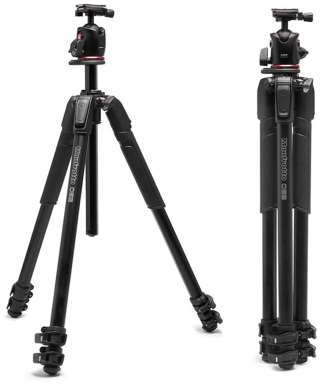 Main image of Manfrotto 055XPRO AS Camera Tripod, 3 Sections Aluminium, XPRO Ball Head Kit, 90 Degree Column, Load up to 15 kg, Arca-Swiss Plate, for DSLR/Mirrorless, Photo Kickstand