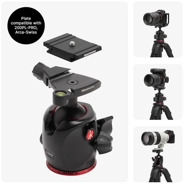 Alt view image 3 of 5 - Manfrotto 055XPRO AS Camera Tripod, 3 Sections Aluminium, XPRO Ball Head Kit, 90 Degree Column, Load up to 15 kg, Arca-Swiss Plate, for DSLR/Mirrorless, Photo Kickstand