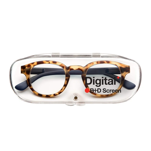 Alt view image 3 of 5 - B + D Digital Blue Light Blocking Glasses - Stylish Protection for Young Eyes - Model Lens Height 41mm - Color: Tortoise