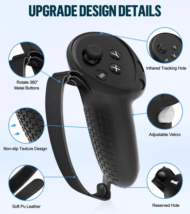 Alt view image 3 of 5 - YRVXW Silicone Cover Set Compatible with Meta/Oculus Quest 3