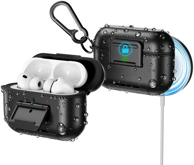Main image of PROfezzion for Airpods Pro 3 Case Cover with Lock, IP68 Waterproof - Black