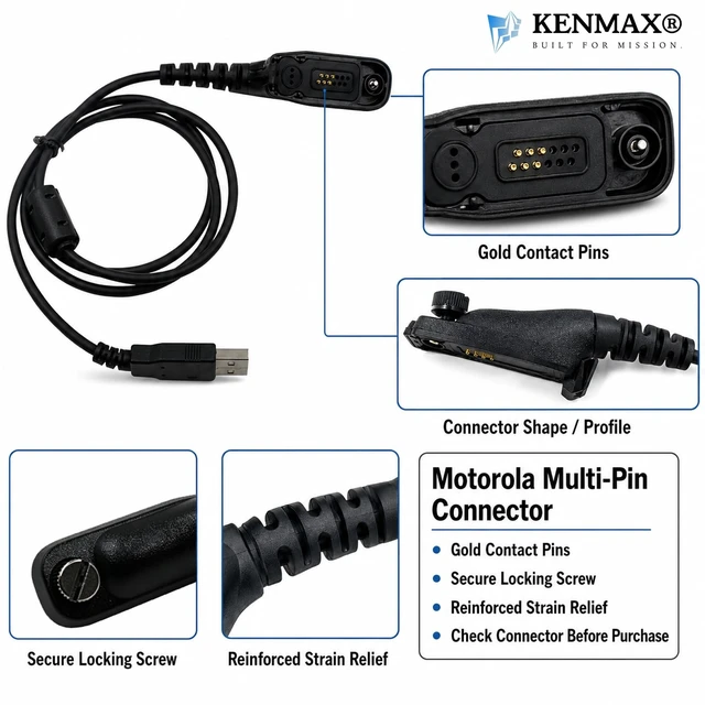 Alt view image 3 of 5 - KENMAX Professional Walkie Talkie USB Programming Cable for APX-6000 P25 APX-6000XE P25 DP-3600 DP-3601 XPR-6500 XPR-6550