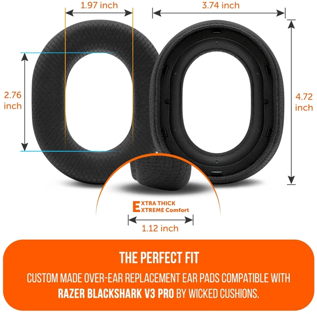 Alt view image 5 of 5 - WC Mod Kit Bshark V3 Pro - Gel Earpads & Side Plates for BlackShark V3 Pro