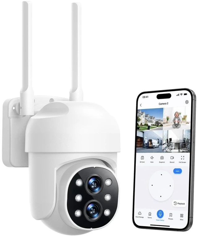Main image of Camcamp Wireless Security Camera,10x Zoom Dual Lens Security Camera Outdoor