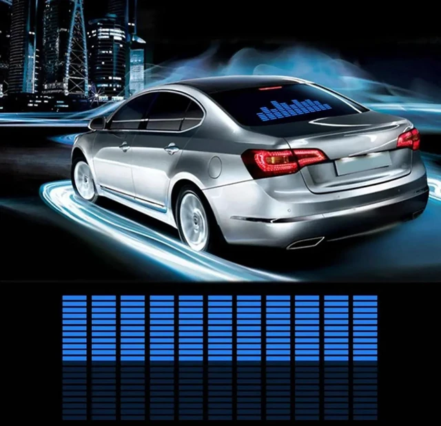 Main image of WONFAST Sound Music Beat Activated Sensor Car Sticker Equalizer Glow Rhythm LED Flash Light Audio Voice Rhythm Lamp,90X25cm (Blue)