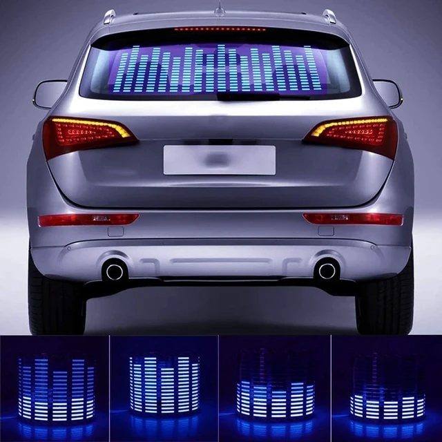 Alt view image 4 of 5 - WONFAST Sound Music Beat Activated Sensor Car Sticker Equalizer Glow Rhythm LED Flash Light Audio Voice Rhythm Lamp,90X25cm (Blue)
