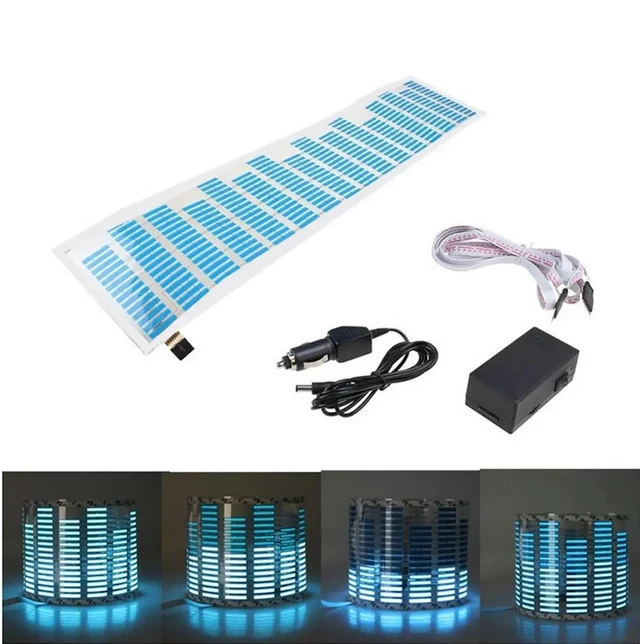 Alt view image 5 of 5 - WONFAST Sound Music Beat Activated Sensor Car Sticker Equalizer Glow Rhythm LED Flash Light Audio Voice Rhythm Lamp,90X25cm (Blue)
