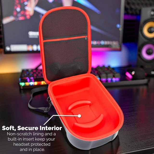 Alt view image 5 of 5 - CASEMATIX Hard Shell EVA Travel Case Compatible with HTC Vive Focus Vision VR Headset, Protective Carrying Case with Headset Holder Insert, Accessory Pocket, Shoulder Strap and Carry Handle