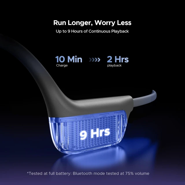 Alt view image 3 of 5 - BoneBeat RunDigital Bone Conduction Bluetooth Sport Headphones, Black