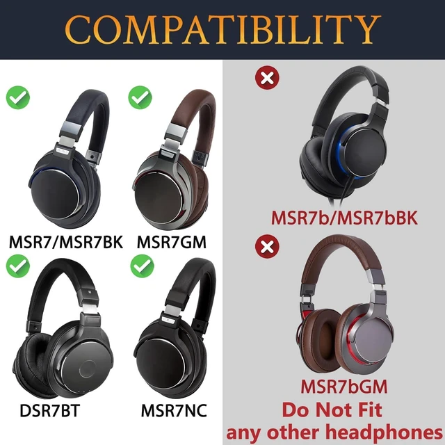 Alt view image 2 of 5 - SOULWIT Headband Cover for Audio Technica ATH MSR7, MSR7NC, MSR7BK, MSR7GM, DSR7BT (Do Not Fit MSR7b/MSR7bBK/MSR7bGM) Headphones, Replacement Headstrap Pad Repair Part - Coffee