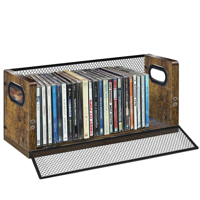 Main image of PUTNATRURE CD Storage Box, Hold 38 CD Cases, Stackable Music Tower with Magnetic Opening Door for Easy Access, Desktop Disc Organizer for Home and Office