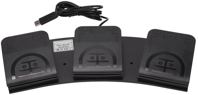 Main image of Tangxi USB Triple Foot Pedal, 3 Keys Footswitch Programmable Computer Keyboard Mouse for Gaming Transcription