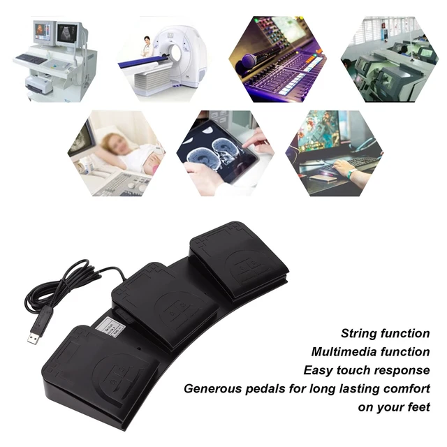Alt view image 4 of 5 - Tangxi USB Triple Foot Pedal, 3 Keys Footswitch Programmable Computer Keyboard Mouse for Gaming Transcription