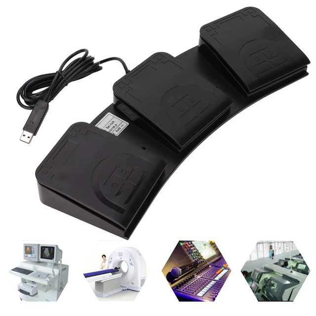 Alt view image 5 of 5 - Tangxi USB Triple Foot Pedal, 3 Keys Footswitch Programmable Computer Keyboard Mouse for Gaming Transcription