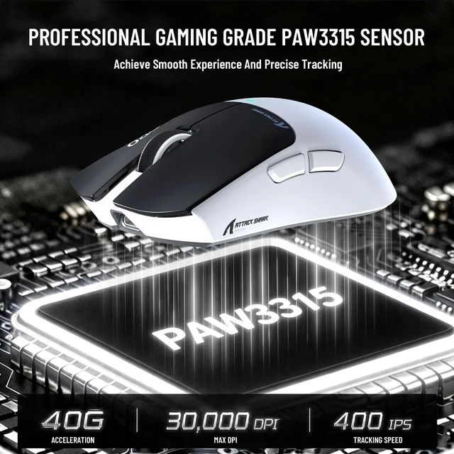 Alt view image 3 of 5 - ATTACK SHARK X11PRO V2 Lightweight Wireless Gaming Mouse for PC,White Black