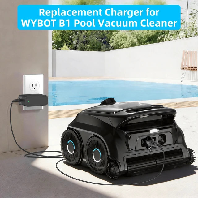 Alt view image 3 of 5 - Charger for WYBOT B1 Cordless Robotic Pool Cleaner Power Cord Replacement