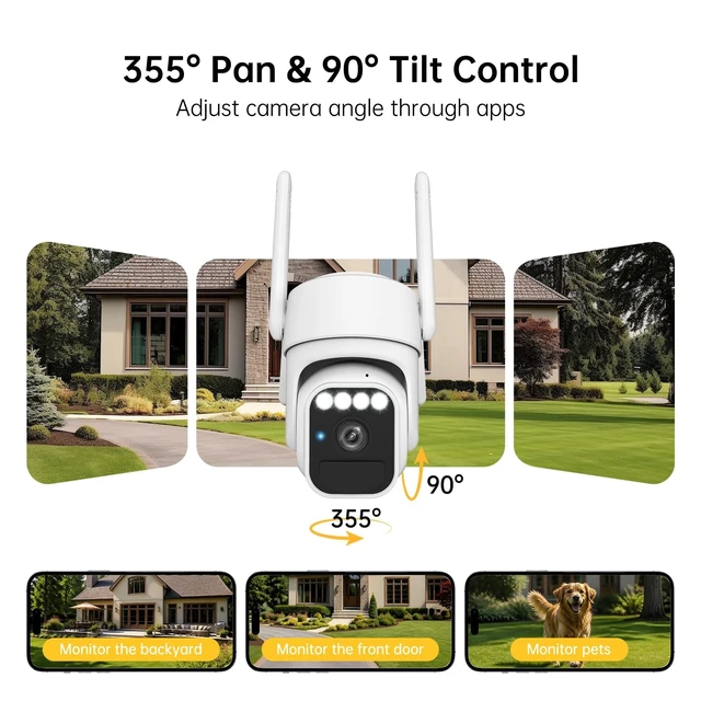 Alt view image 3 of 5 - WY-LINK 360 Solar Security Cameras Wireless Outdoor WiFi for Home 2 Packs