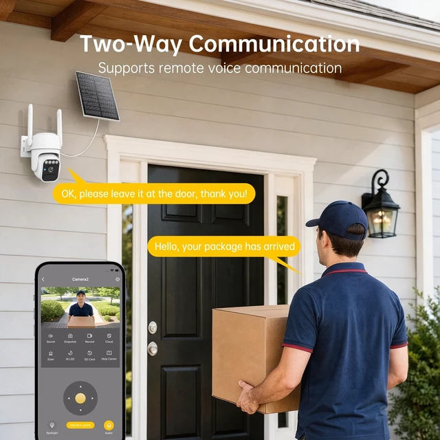Alt view image 5 of 5 - WY-LINK 360 Solar Security Cameras Wireless Outdoor WiFi for Home 2 Packs