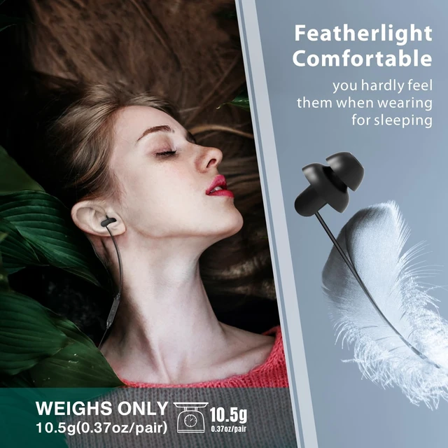 Alt view image 2 of 5 - Hearprotek 2 Pairs Sleep Earphones, Type C Headphones with Microphone-Silicone Noise Reduction Earbuds Sleep Buds for Sleeping, Snoring, Relaxation